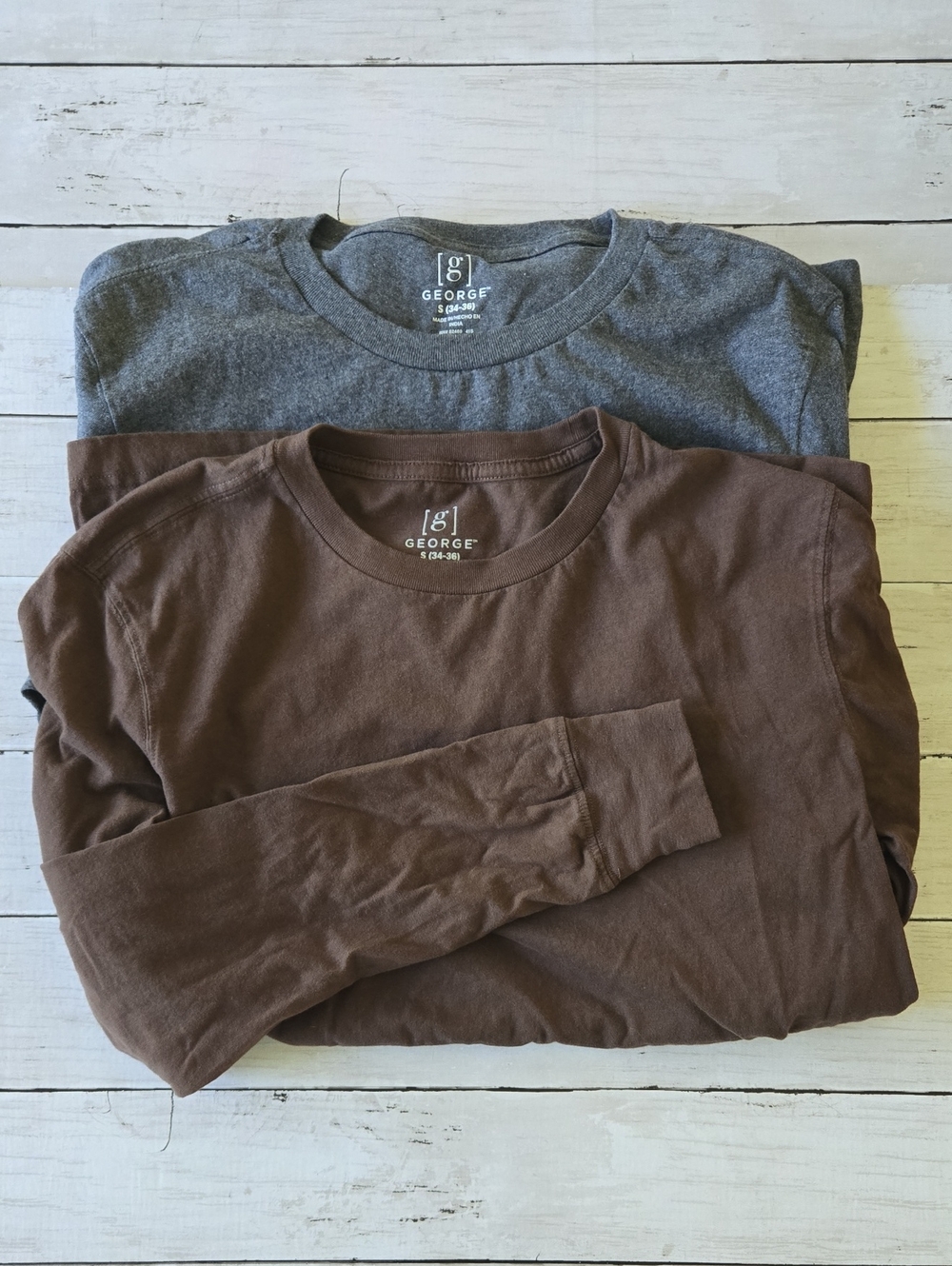 Men's 2-Pack Long Sleeve Tees - Brown & Gray